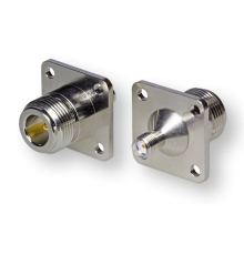 ВЧ переходник SMA(female)-N(female) для установки на корпус под 4 винта