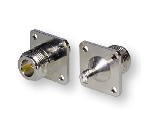 ВЧ переходник SMA (female) — N (female) фланцевый SN-322C для установки на корпус под 4 винта