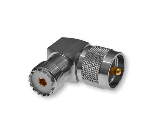 ВЧ переходник UHF(male) SO239-UHF(female) SO239 угловой U-412 — переходник 90°