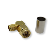 ВЧ разьём SMA(male) угловой обжимной на кабель 5D-FB