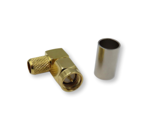 ВЧ разьём SMA(male) угловой обжимной на кабель 5D-FB