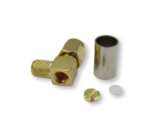 ВЧ разьём SMA(male) угловой обжимной на кабель 5D-FB