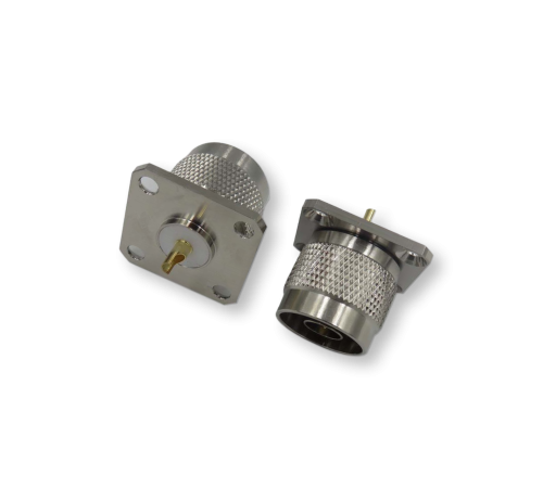 ВЧ разьём N(male) для установки на корпус под 4 винта