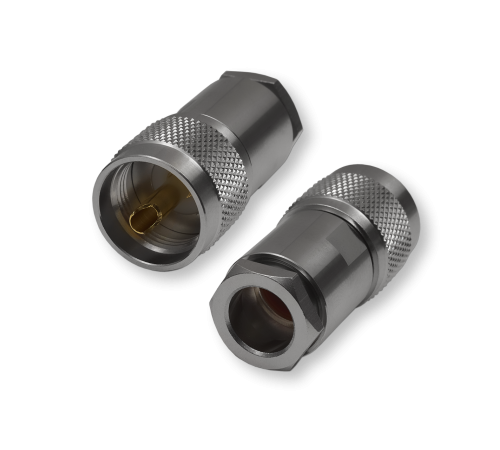 ВЧ разъем UHF (male) PL259 прижимной U-112B для кабеля RG-213 — прямая вилка на кабель 10–11мм