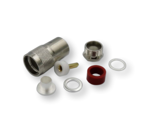 ВЧ разъем UHF (male) PL259 прижимной U-112B для кабеля RG-213 — прямая вилка на кабель 10–11мм