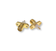 ВЧ разъём SМА(female) для установки на корпус на 2 винта, хвостовик 4х3мм