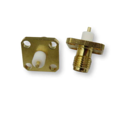 ВЧ разьём SМА(female) для установки на корпус на 4 винта, хвостовик 4х3мм