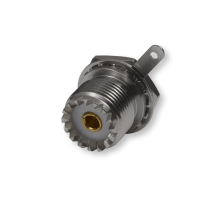 ВЧ разьём UHF(female) SO239 фланцевый, приборный с гайкой