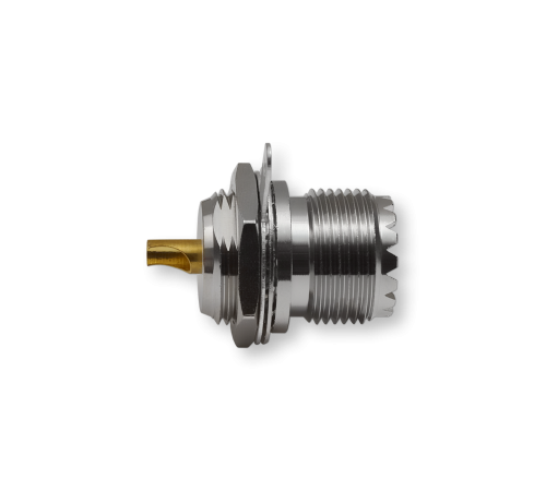 ВЧ разьём UHF(female) SO239 фланцевый, приборный с гайкой