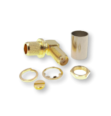 ВЧ разьём SMA(female) угловой обжимной на кабель 5D-FB