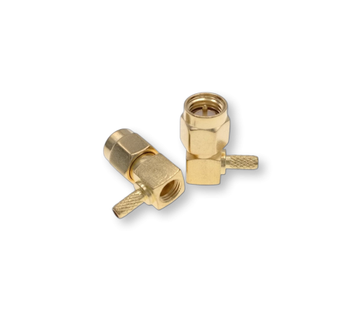 ВЧ разьём SMA(male) угловой обжимной на кабель RG-316