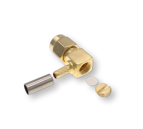 ВЧ разьём SMA(male) угловой обжимной на кабель RG-316