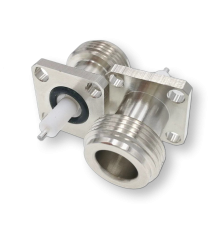 ВЧ разьём N(female) для установки на корпус под 4 винта фланец 17,5х17,5 мм