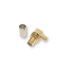 ВЧ разьём SMA(female) угловой обжимной на кабель RG-58