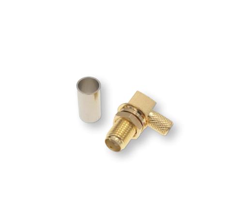 ВЧ разьём SMA(female) угловой обжимной на кабель RG-58