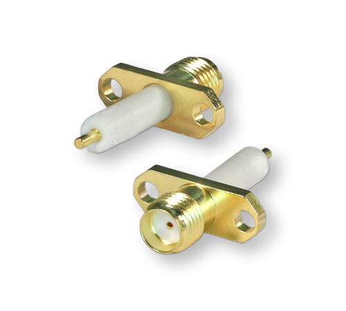 ВЧ разьём SMA(female) для установки на корпус на 2 винта, хвостовик 12х3мм