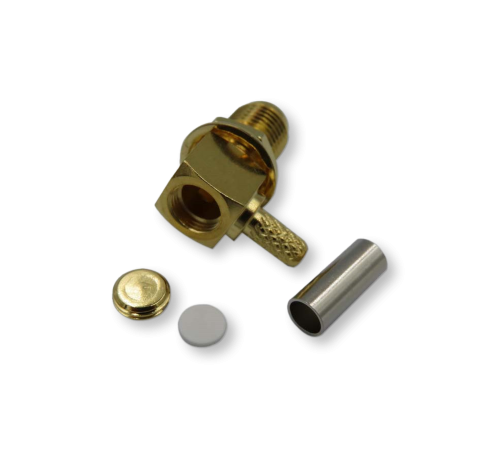 ВЧ разьём SMA(female) угловой обжимной на кабель RG-316