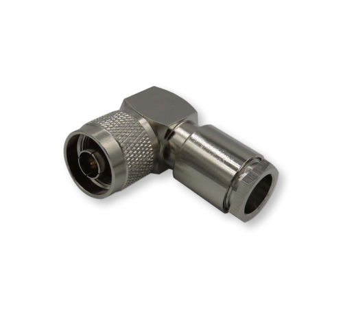 ВЧ разьём N(male) угловой прижимной на кабель 8D-FB