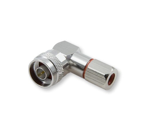 ВЧ разьём N(male) угловой прижимной цанговый на кабель 5D-FB, AntennaLab