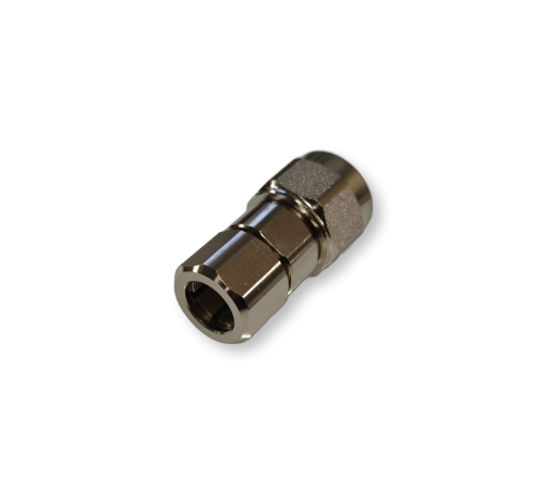 ВЧ разъем N (male) прижимной цанговый AL-NM-RG8U для кабеля RG8/U, AntennaLab — монтаж без пайки с фиксацией цангой