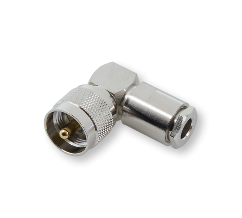 ВЧ разьём UHF(male) PL259 угловой прижимной на кабель 5D-FB
