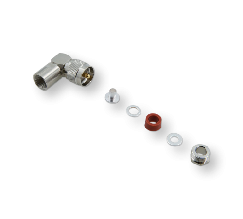 ВЧ разьём UHF(male) PL259 угловой прижимной на кабель 5D-FB