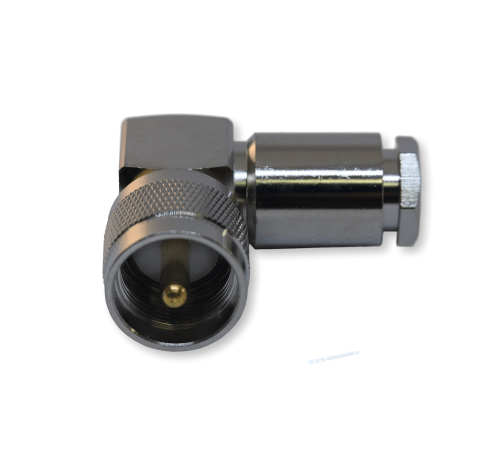 ВЧ разъём UHF(male) PL259 угловой прижимной на кабель 5D-FB