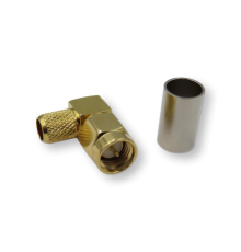ВЧ разьём SMA(male) угловой обжимной на кабель RG-58