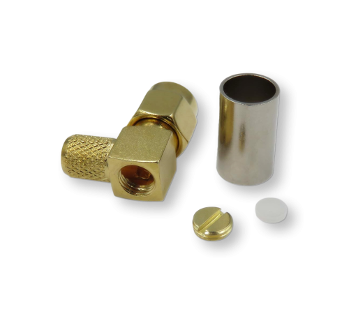 ВЧ разьём SMA(male) угловой обжимной на кабель RG-58