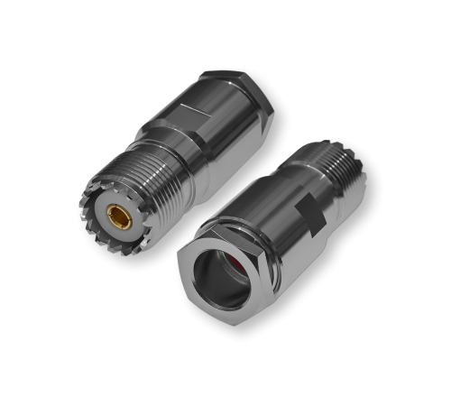 ВЧ разьём UHF(female) SO239 прижимной на кабель 8D-FB