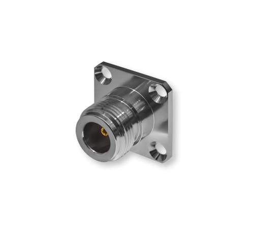 ВЧ разъем N (female) панельный N-245 для установки на корпус — розетка с фланцем на 4 винта