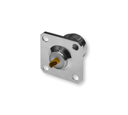 ВЧ разъем N (female) панельный N-245 для установки на корпус — розетка с фланцем на 4 винта