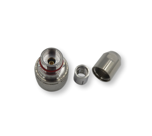 ВЧ разьём N(male) накручивающийся цанговый на кабель 1/4 SF