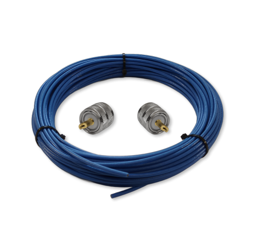 Кабельная сборка на РК-50-3-211 (TC) 50 Ом, оболочка PTFE, цвет синий, разьемы UHF (male)/UHF (male), длина 3м