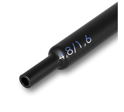 Трубка термоусадочная клеевая 4,8/1,6мм черная (3:1), 1 метр