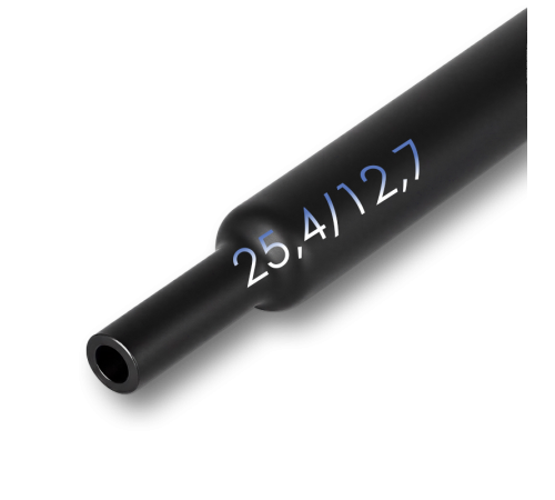 Трубка термоусадочная клеевая 25,4/12,7мм черная (2:1), 1 метр