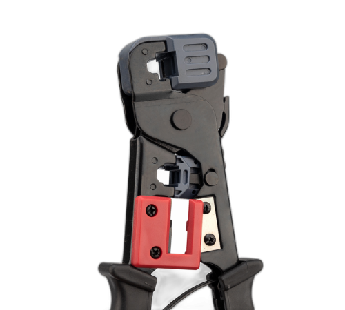 Кримпер для обжима разъемов RJ-45 (8P8C), RJ-12/RJ-11 (6P6C, 6P4C, 6P2C), с функцией зачистки и обрезки кабеля