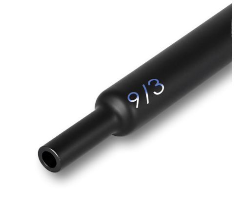 Трубка термоусадочная клеевая 9/3мм черная (3:1), 1 метр