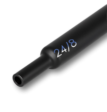 Трубка термоусадочная клеевая 24/8мм черная (3:1), 1 метр