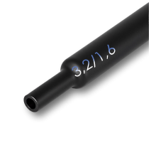 Трубка термоусадочная клеевая 3,2/1,6мм черная (2:1), 1 метр