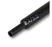 Трубка термоусадочная клеевая 6,4/3,2мм черная (2:1), 1 метр