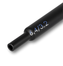 Трубка термоусадочная клеевая 6,4/3,2мм черная (2:1), 1 метр