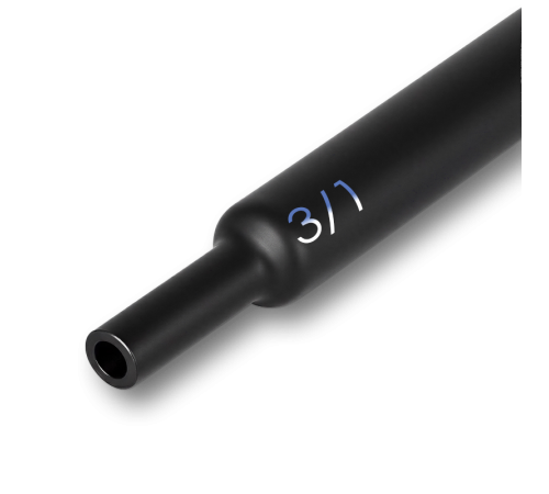 Трубка термоусадочная клеевая 3/1мм черная (3:1), 1 метр