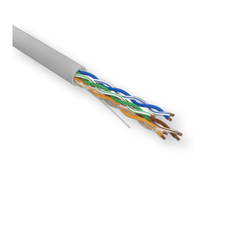 Кабель витая пара UTP, 4PR 5e, оболочка PVC (для помещений), серый, 100м