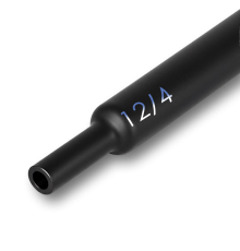Трубка термоусадочная клеевая 12/4мм черная (3:1), 1 метр