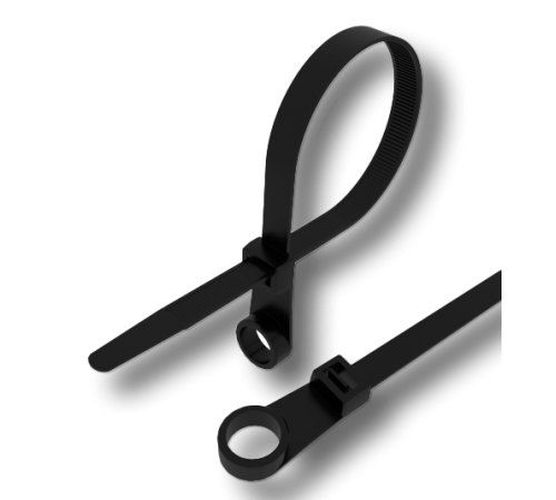Стяжка кабельная (хомут) под винт 150x3,6мм, UVR, черная (уп/100шт)