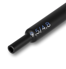Трубка термоусадочная клеевая 9,5/4,8мм черная (2:1), 1 метр
