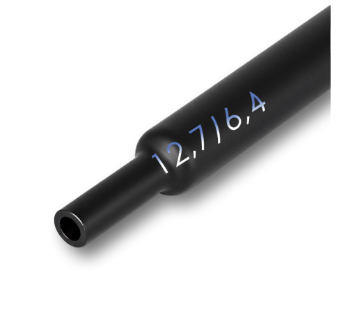 Трубка термоусадочная клеевая 12,7/6,4мм черная (2:1), 1 метр