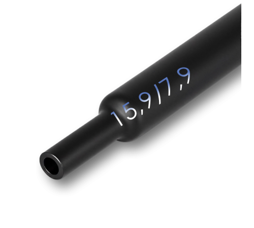 Трубка термоусадочная клеевая 15,9/7,9мм черная (2:1), 1 метр