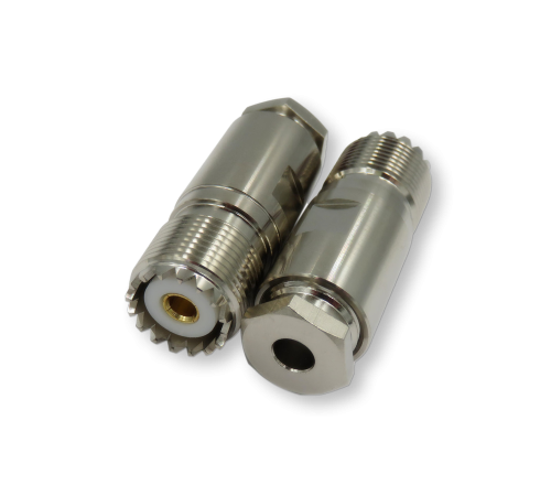 ВЧ разьём UHF(female) SO239 прижимной на кабель RG-58